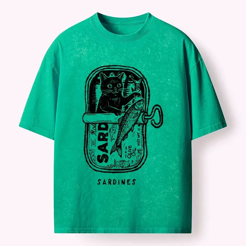 funny sardine can cat tee for gift