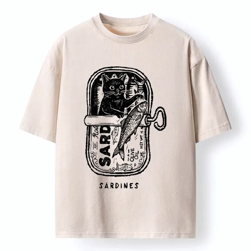 Japanese vintage black cat t-shirt
