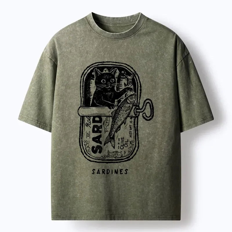 Japanese vintage black cat t-shirt