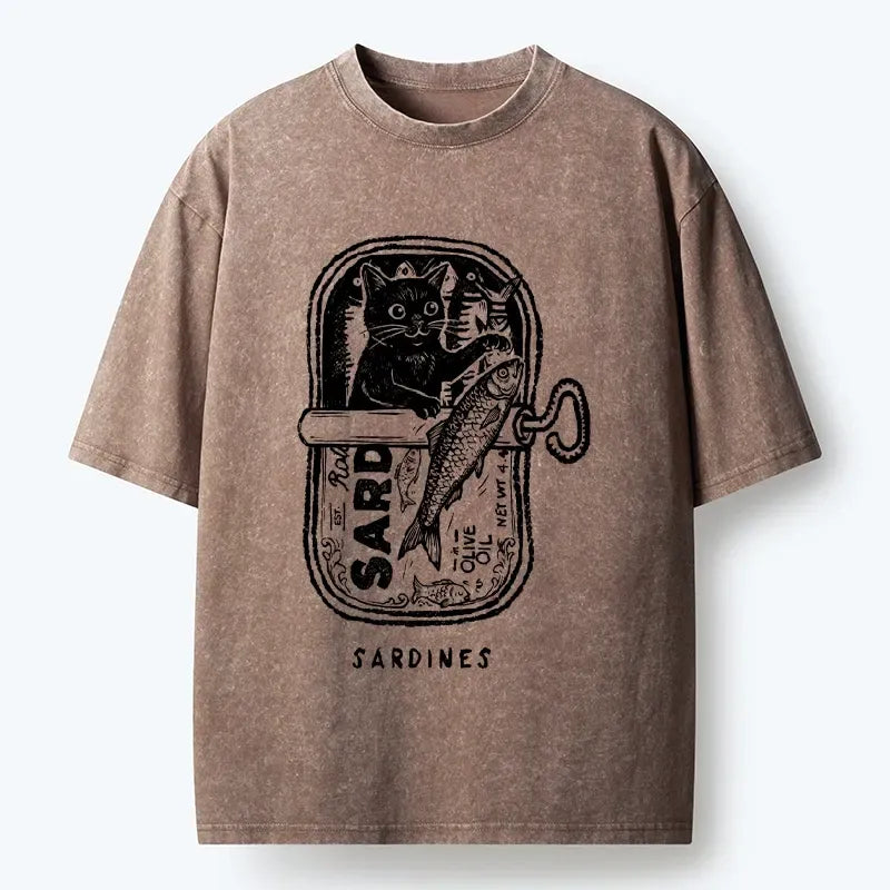 Japanese vintage black cat t-shirt