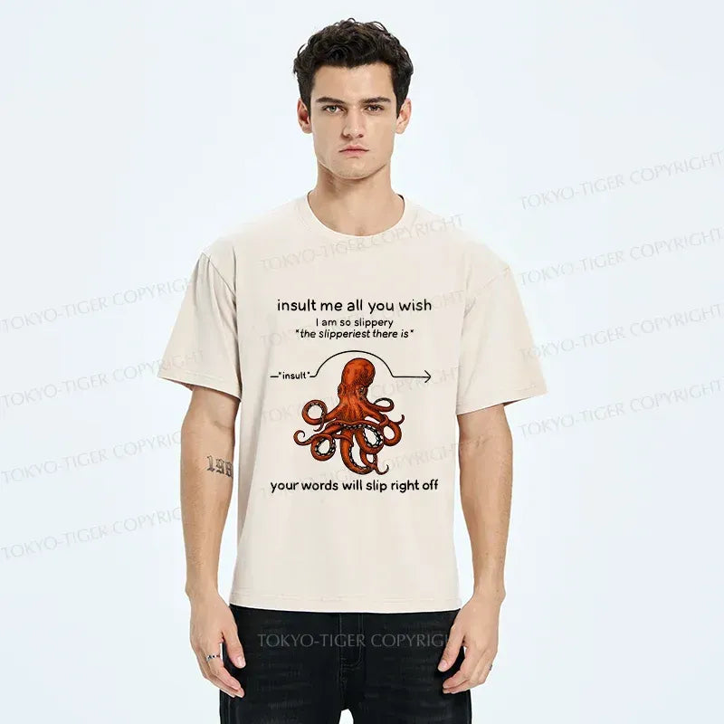 Kyoto-Lion Avoiding Verbal Attacks Washed T-Shirt