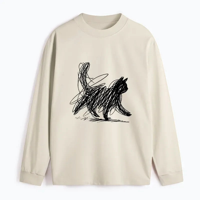 Kyoto cat art long sleeve tee