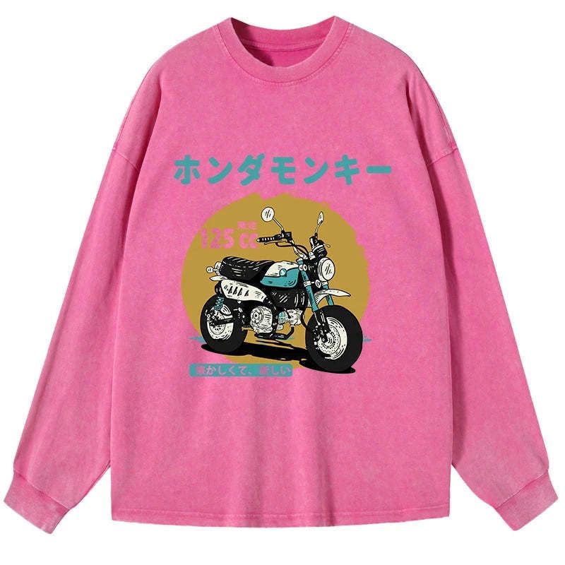 Kyoto-Lion Honda Motorcycle Japanese Washed Long Sleeve T-Shirt