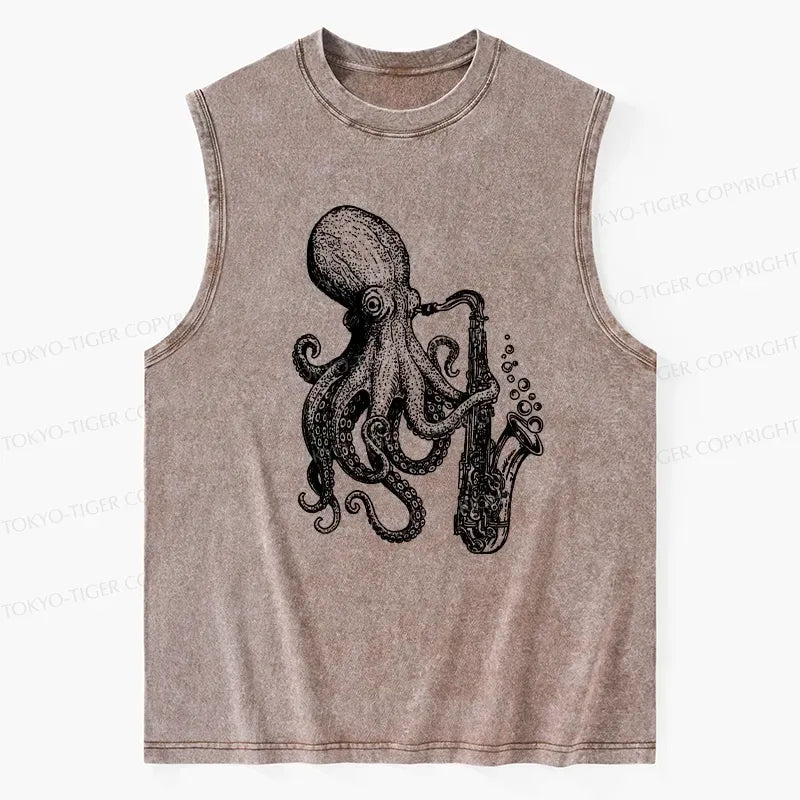 Japanese vintage octopus music tank top