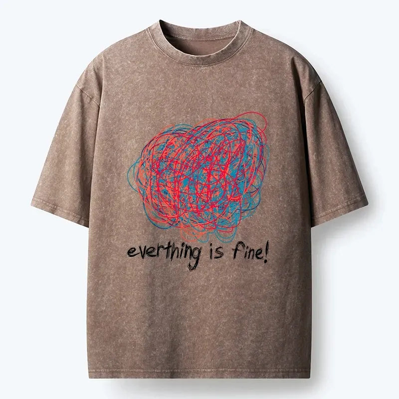 Kyoto-Lion Brain Looks Like This Most Days Washed T-Shirt