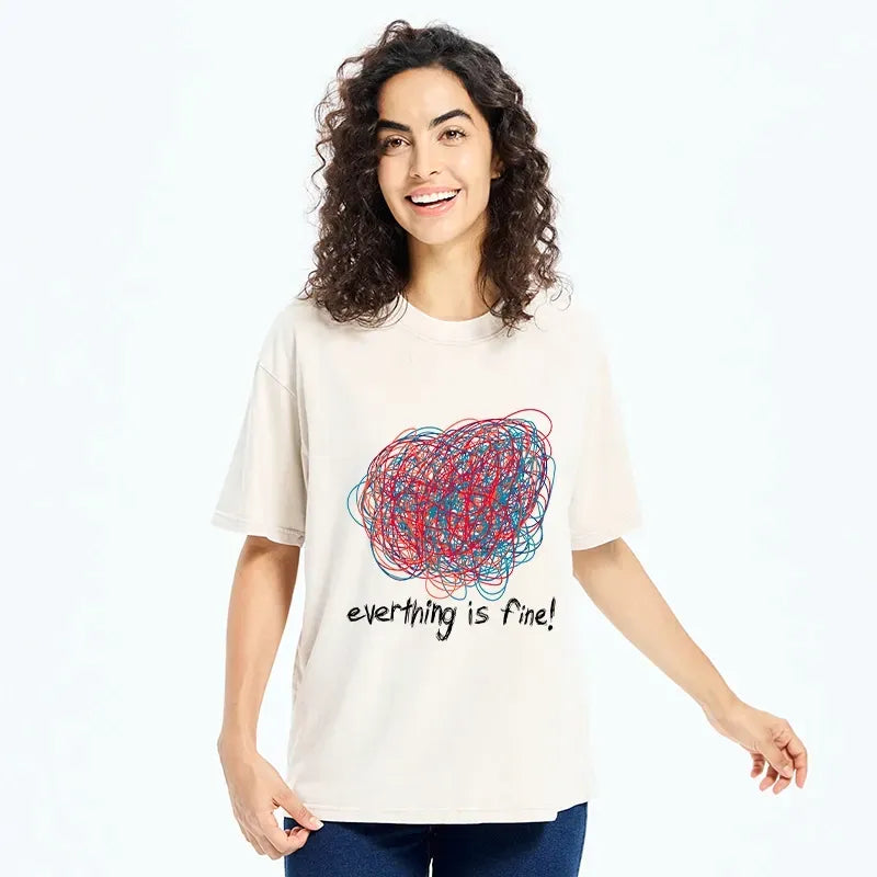 Kyoto-Lion Washed T-Shirt for Daily Wear
