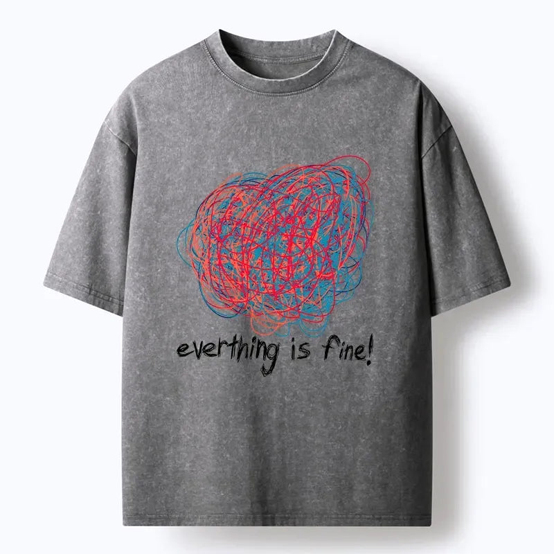 Kyoto-Lion Brain Looks Like This Most Days Washed T-Shirt