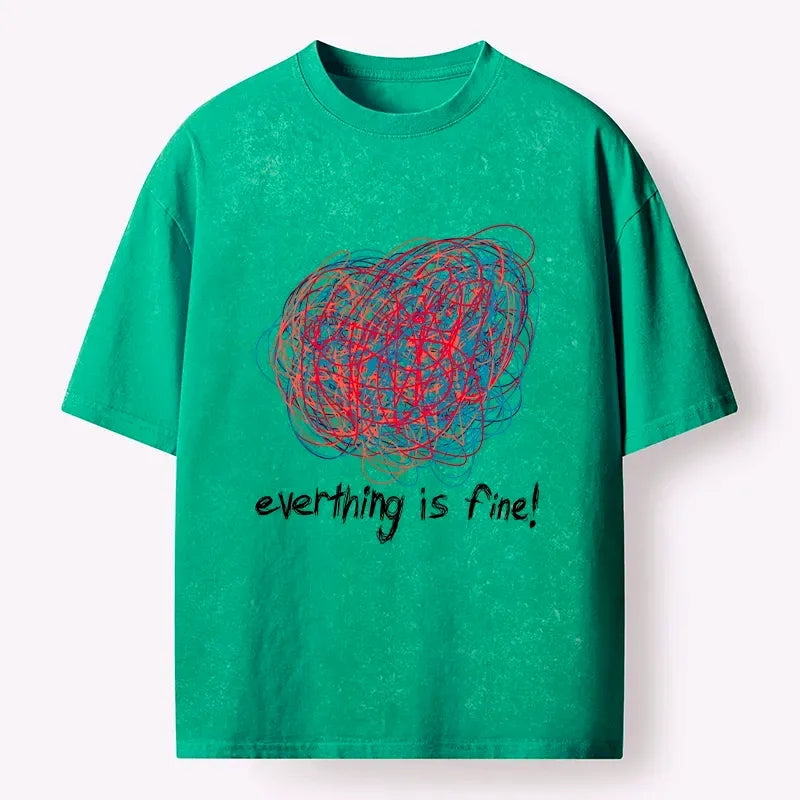 Kyoto-Lion Washed T-Shirt for Daily Wear