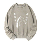 white washed japanese streetwear sweatshirt