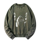 white washed japanese streetwear sweatshirt