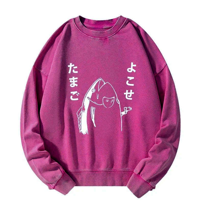white washed japanese streetwear sweatshirt