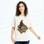 Kyoto-Lion Samurai Riding A Fish Washed T-Shirt