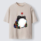 Kyoto-Lion Christmas Frog Lights Vibe Washed T-Shirt