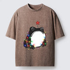 Kyoto-Lion Christmas Frog Lights Vibe Washed T-Shirt