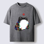 Kyoto-Lion Christmas Frog Lights Vibe Washed T-Shirt