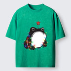 Kyoto-Lion Christmas Frog Lights Vibe Washed T-Shirt