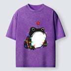 Kyoto-Lion Christmas Frog Lights Vibe Washed T-Shirt