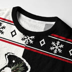 Kyoto-Lion Winter Kanji Christmas Ugly Sweatshirt