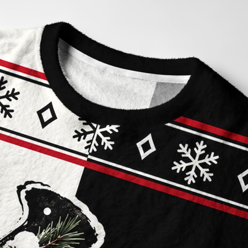 Kyoto-Lion Winter Kanji Christmas Ugly Sweatshirt
