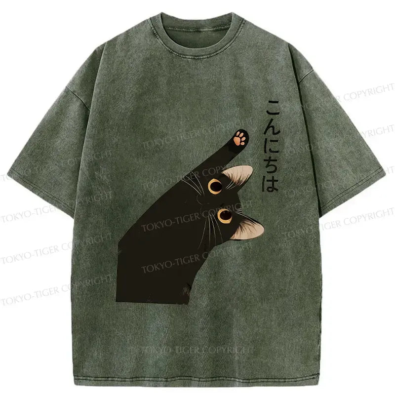 Japanese Cat T-Shirt for Daily Wear