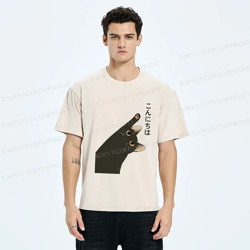 Japanese Cat T-Shirt for Daily Wear