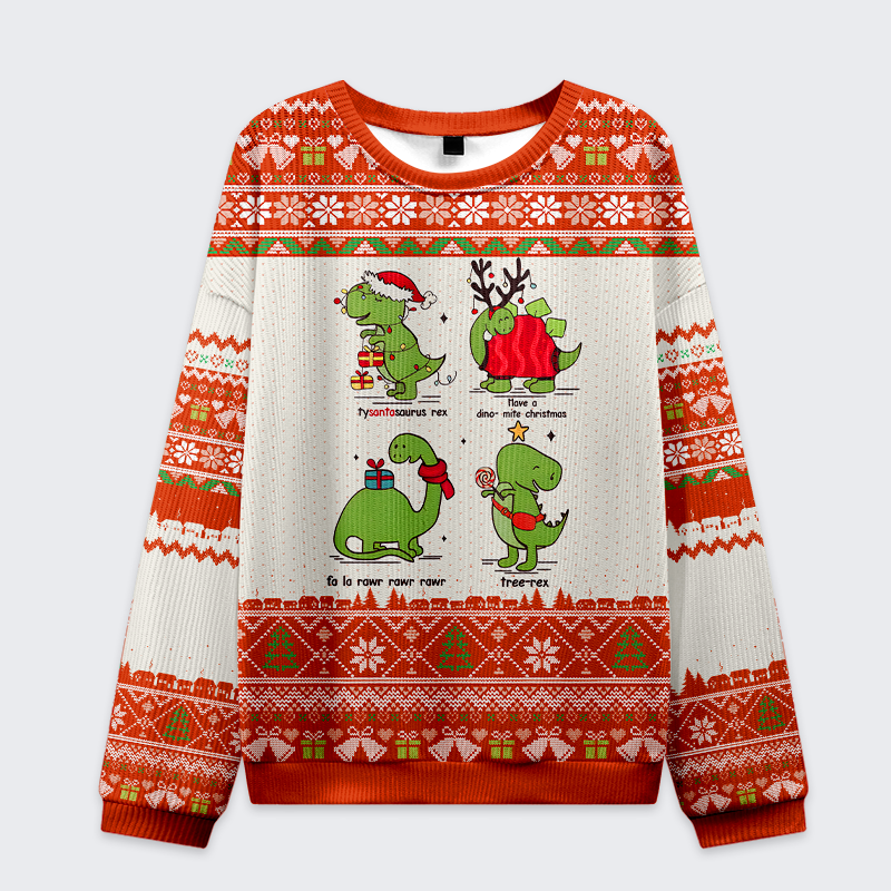 Kyoto-Lion Rex the Halls Christmas Ugly Sweatshirt
