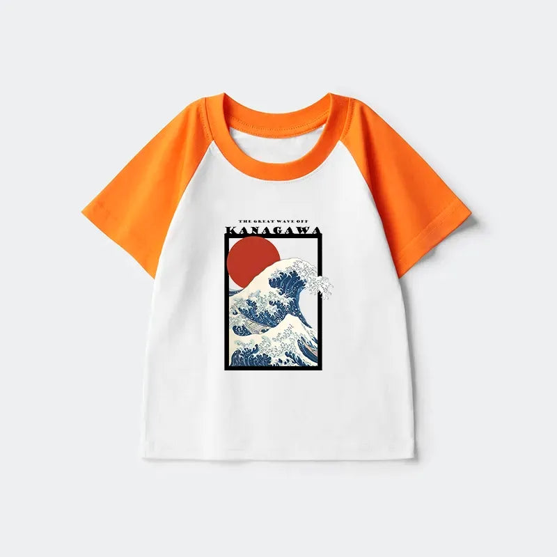 Kids Ukiyo-e Raglan T-shirt