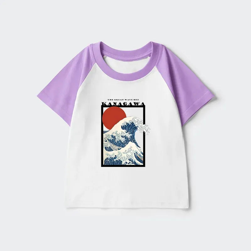Kids Ukiyo-e Raglan T-shirt