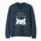 Kyoto-Lion A Cat That Spies Washed Terry Sweatshirt