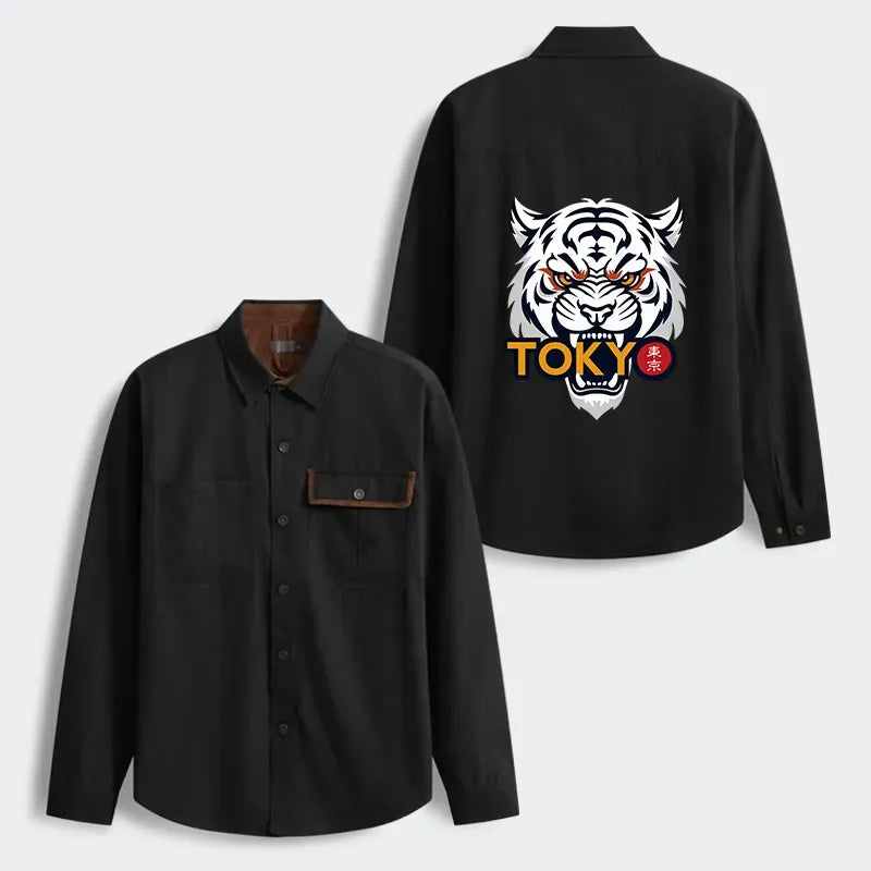 Kyoto-Lion Logo Men's Corduroy Work Jacket