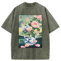 Washed cotton tee for summer vacation