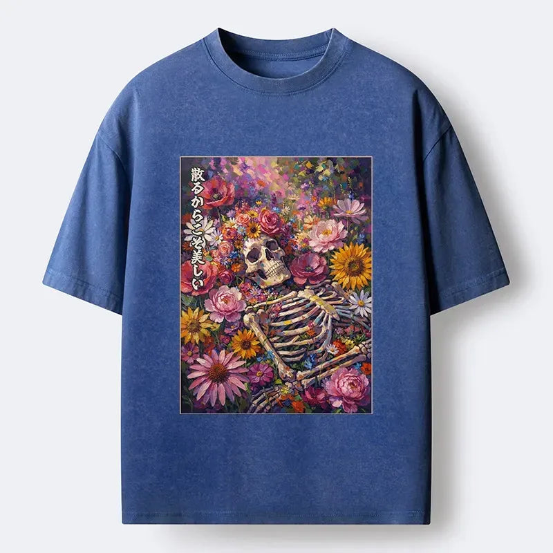 Kyoto-Lion Bloom And Bones Washed T-Shirt