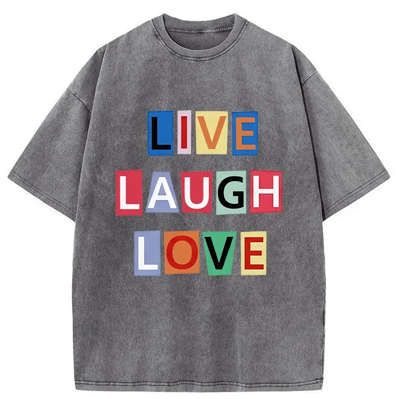 Kyoto-Lion Live Laugh Love Washed T-Shirt