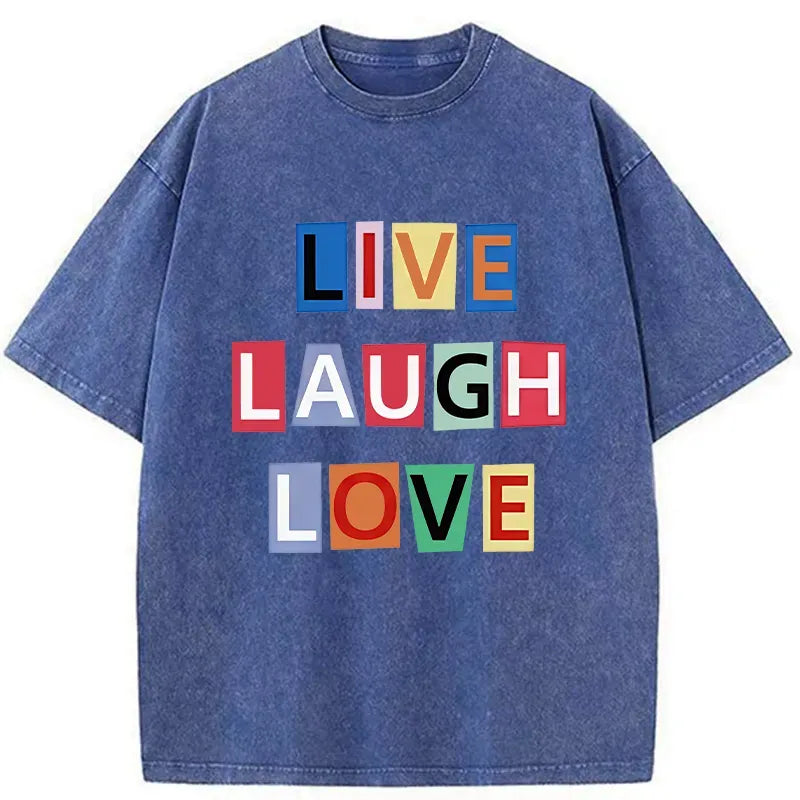 Kyoto-Lion Live Laugh Love Washed T-Shirt