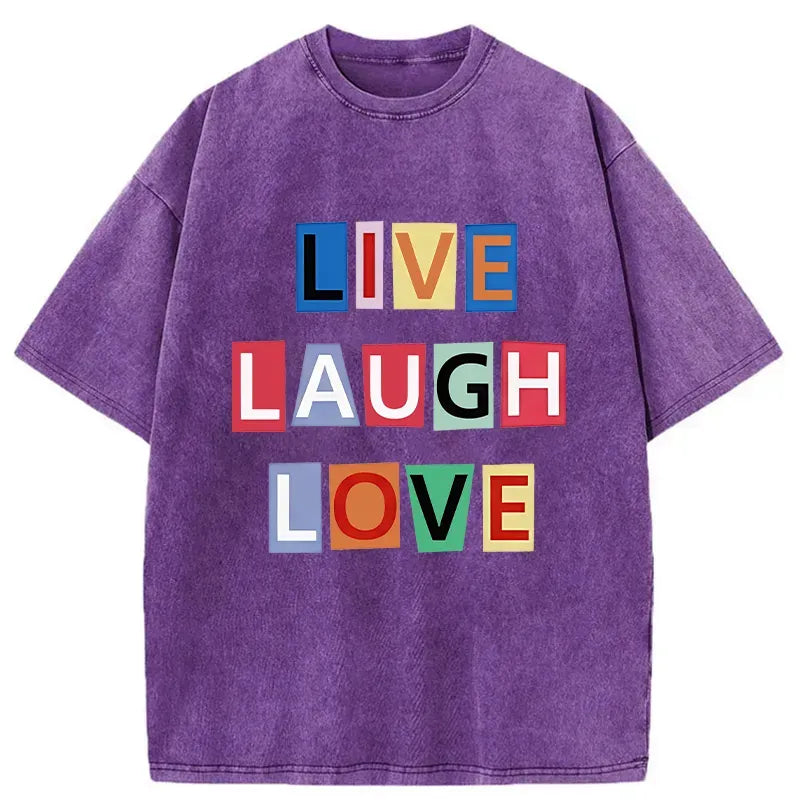 Kyoto-Lion Live Laugh Love Washed T-Shirt