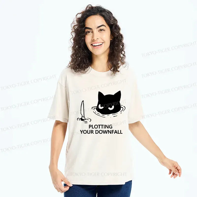 Funny Cat Ukiyo-e T-Shirt on Sale