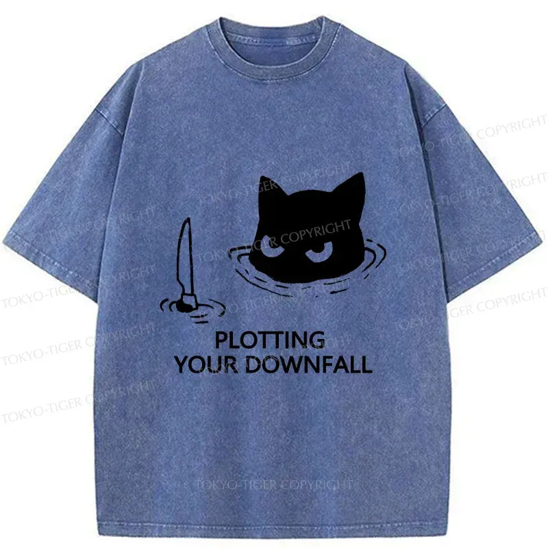 Kyoto-Lion Cat Planning Something Bad Washed T-Shirt