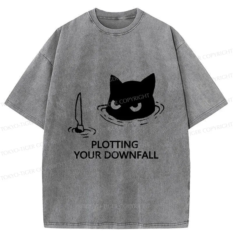 Kyoto Cat Washed T-Shirt for Men