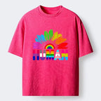 Kyoto-Lion Color Split Letters For Equal Humanity Washed T-Shirt
