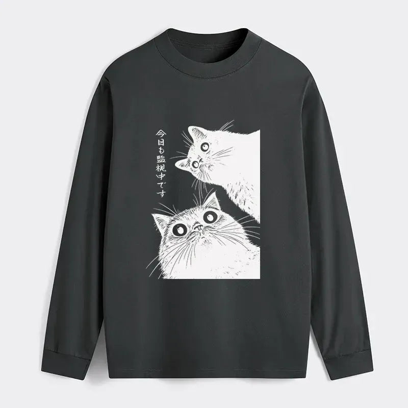 Classic Vintage Cat Shirt for Daily Wear