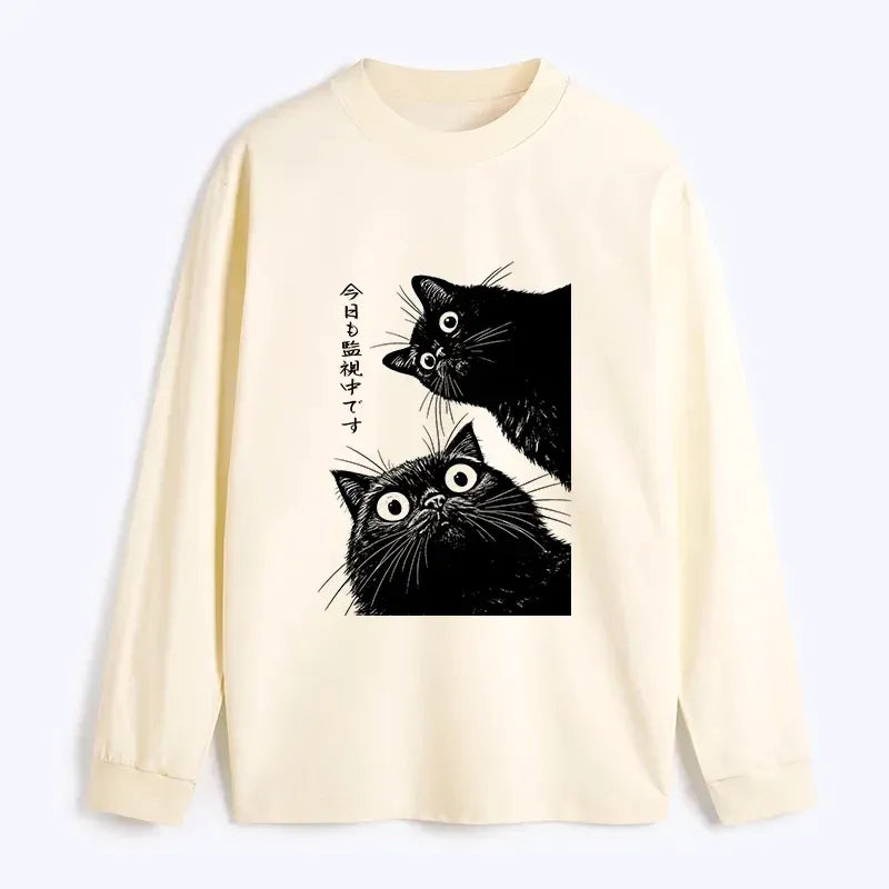 Classic Vintage Cat Shirt for Daily Wear