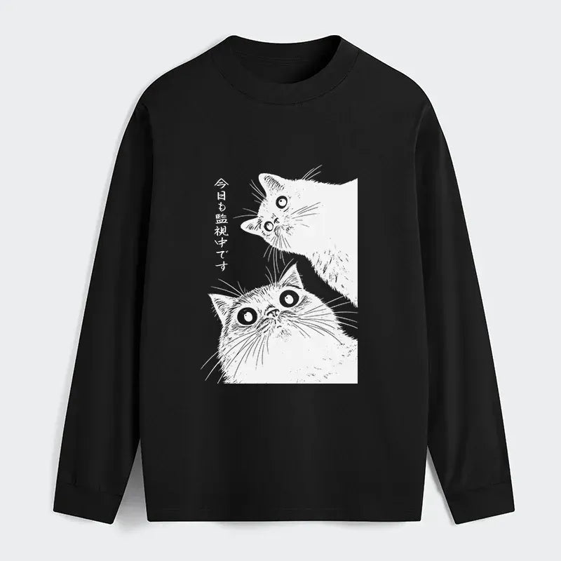 Kyoto-Lion The Cat Is Watching Today Classic Long Sleeve T-Shirt