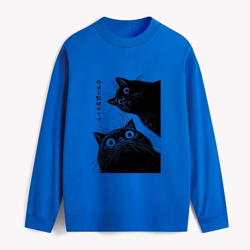 Japanese Cat Long Sleeve for Streetwear