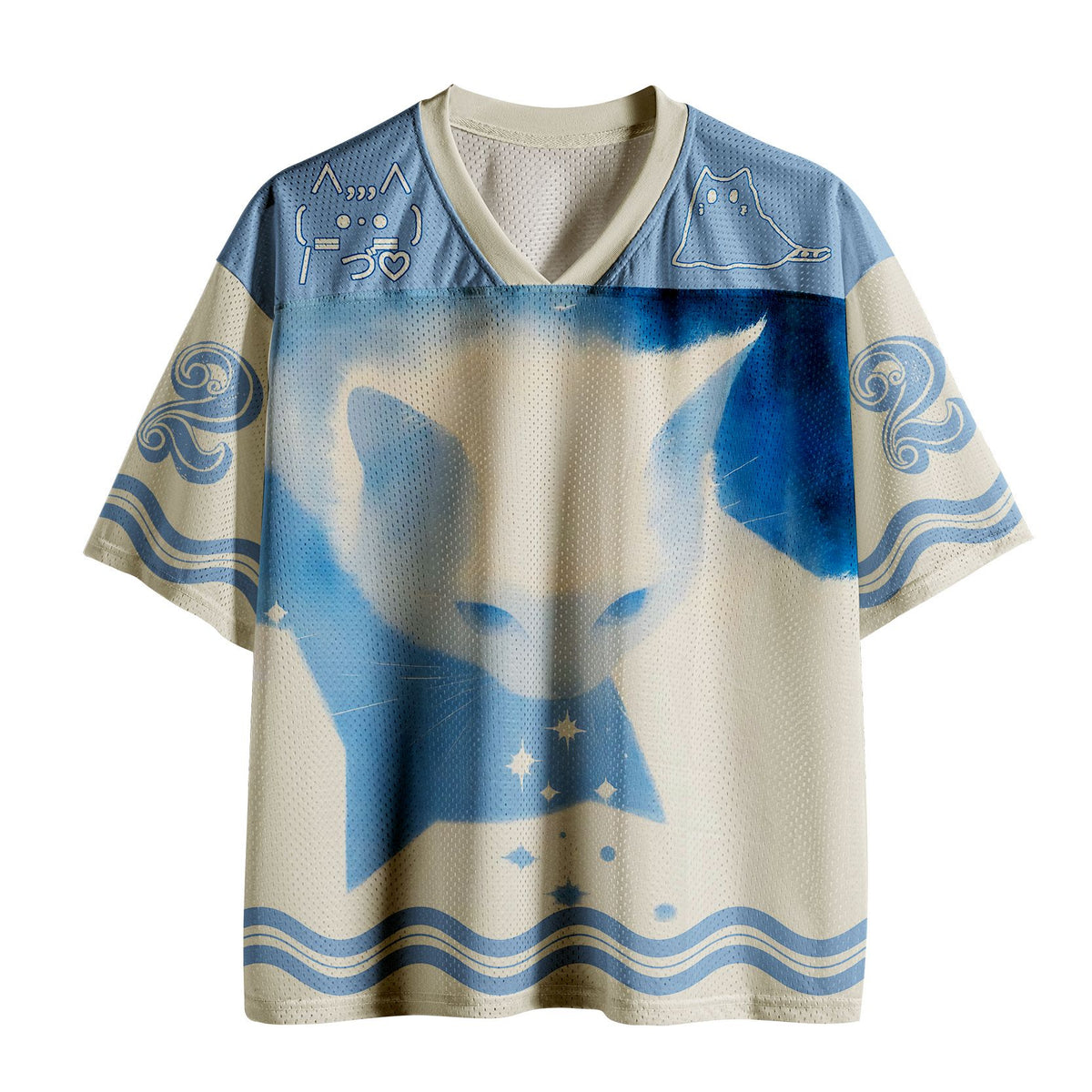 Kyoto-Lion Blue Nebula Cat Mesh Jersey
