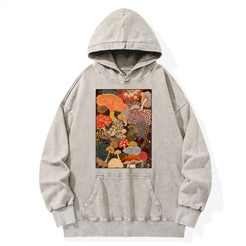 Japanese art washed hoodie unisex