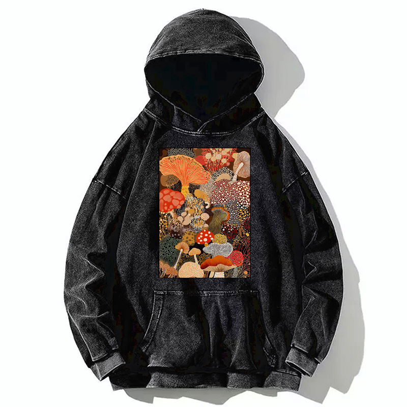 Japanese art washed hoodie unisex