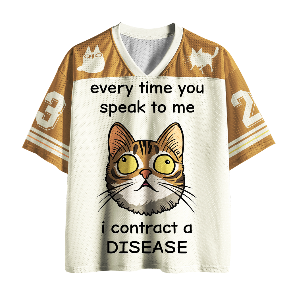 Kyoto Lion Annoyed Tabby Meme Mesh Jersey for Daily Wear
