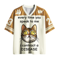 Kyoto Lion Annoyed Tabby Meme Mesh Jersey for Daily Wear