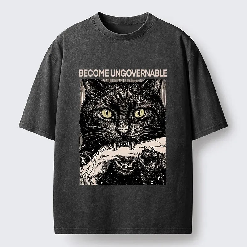 Black Cat Vintage T-Shirt Gift for Him