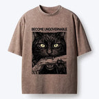 Japanese Washed Black Cat T-Shirt